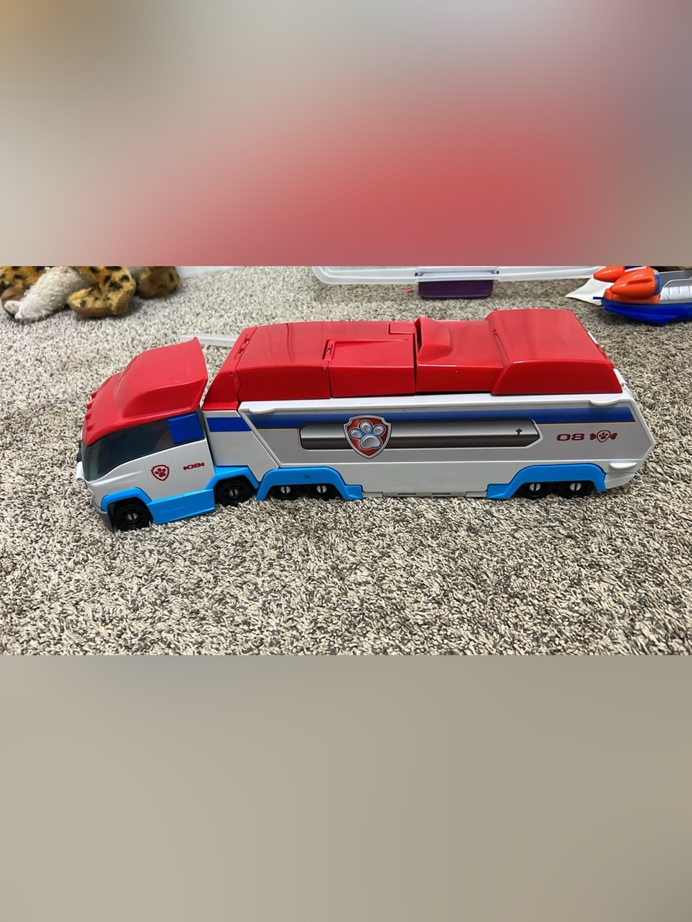 Paw Patrol Red White and Blue Transforming Rescue Carrier